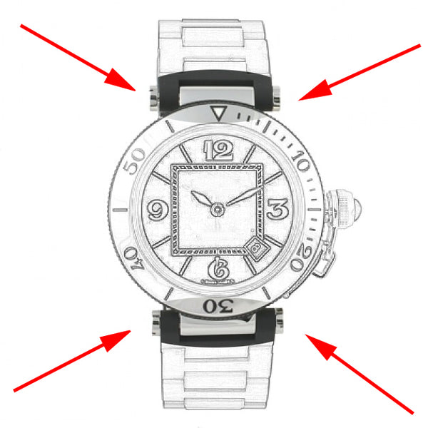 Watch  Band Screw Tube for Cartier Pasha 40.5mm Men's Watch